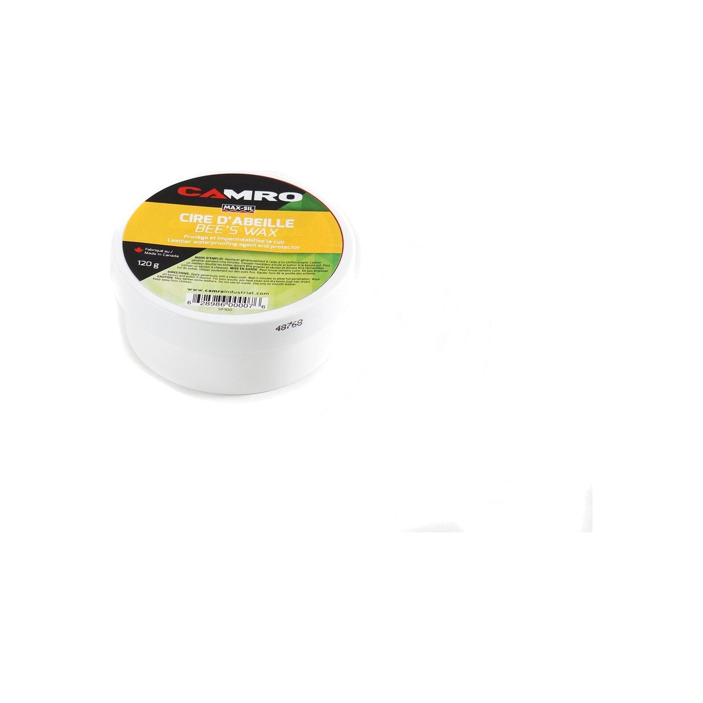 PÂTE IMPERMÉABILISANTE POUR CUIR - CIRE D'ABEILLE 120 G - Camro Industrial