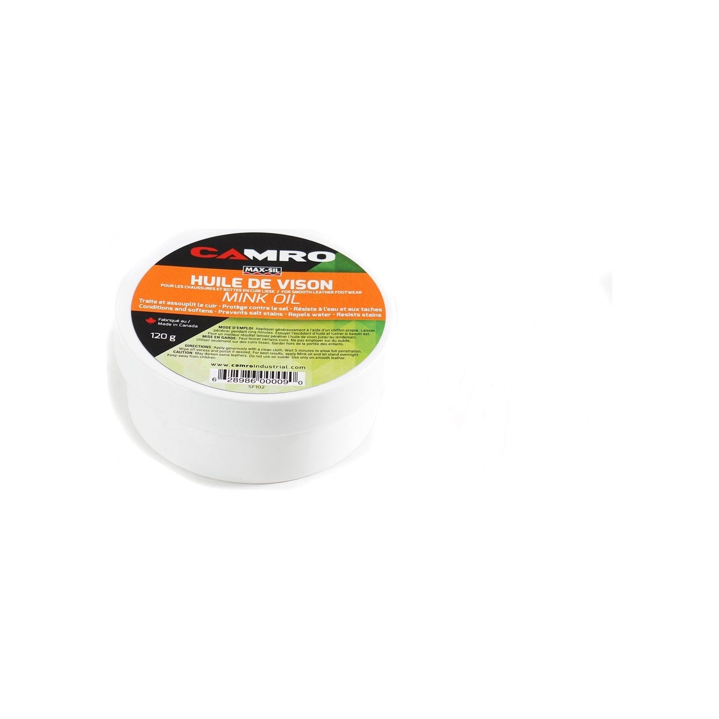 PÂTE IMPERMÉABILISANTE POUR CUIR - HUILE DE VISON 120 G - Camro Industrial