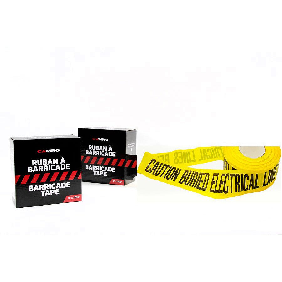 RUBAN DE BARRICADE -CAUTION ELECTRICAL LINE JAUNE - Camro Industrial