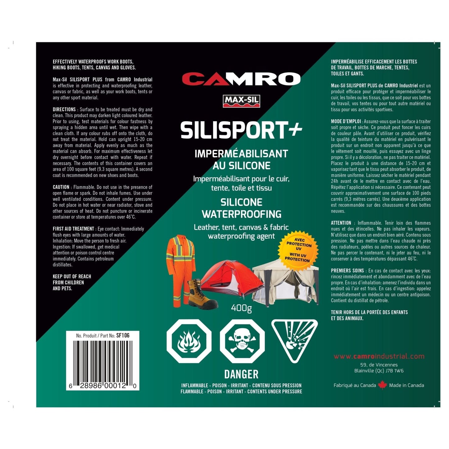 SILICONE EN AÉROSOL - SILISPORT+ 400 g - Camro Industrial